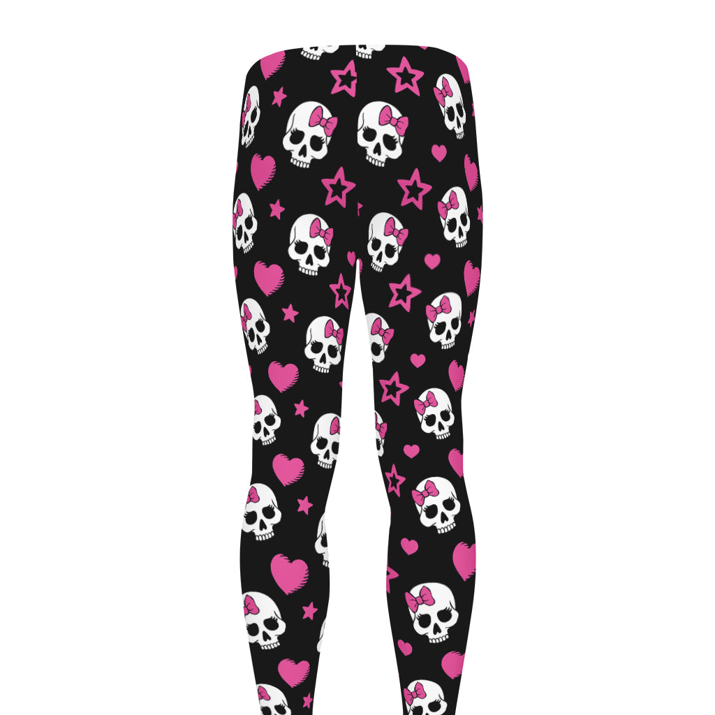 Girly Emo Skull Pattern Print Men's leggings