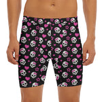 Girly Emo Skull Pattern Print Men's Long Boxer Briefs