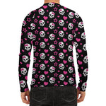 Girly Emo Skull Pattern Print Men's Long Sleeve Rash Guard