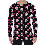 Girly Emo Skull Pattern Print Men's Long Sleeve T-Shirt