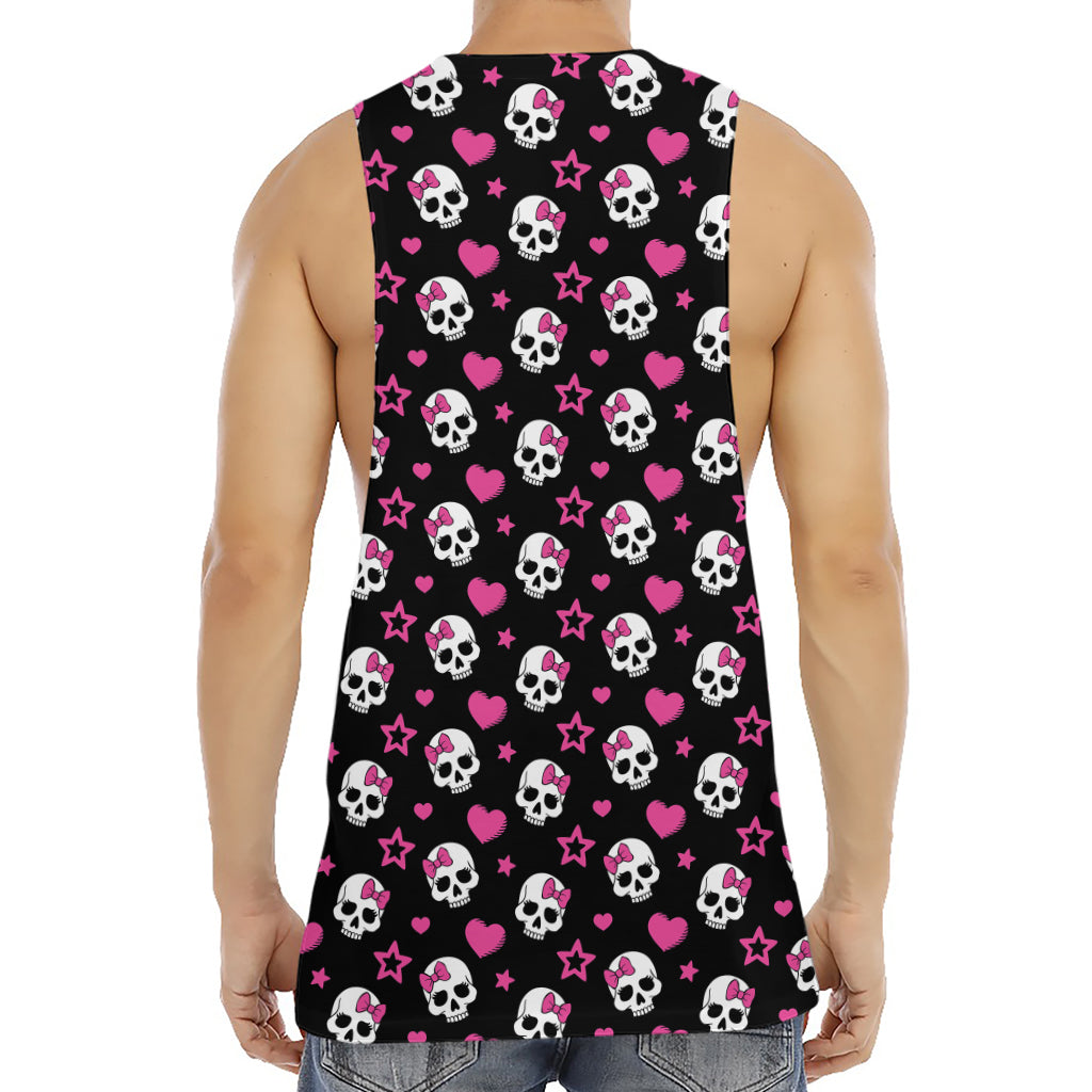 Girly Emo Skull Pattern Print Men's Muscle Tank Top