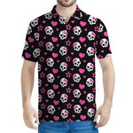 Girly Emo Skull Pattern Print Men's Polo Shirt