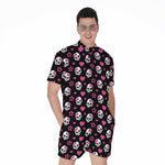 Girly Emo Skull Pattern Print Men's Rompers