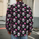 Girly Emo Skull Pattern Print Men's Shirt Jacket