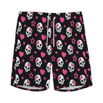 Girly Emo Skull Pattern Print Men's Sports Shorts