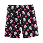 Girly Emo Skull Pattern Print Men's Sports Shorts
