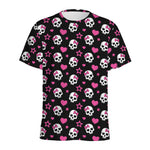 Girly Emo Skull Pattern Print Men's Sports T-Shirt