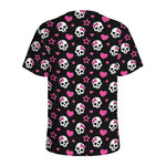 Girly Emo Skull Pattern Print Men's Sports T-Shirt