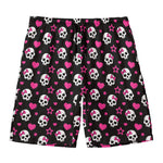 Girly Emo Skull Pattern Print Men's Swim Trunks