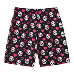 Girly Emo Skull Pattern Print Men's Swim Trunks