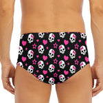 Girly Emo Skull Pattern Print Men's Triangle Swim Briefs