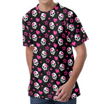 Girly Emo Skull Pattern Print Men's Velvet T-Shirt