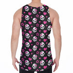Girly Emo Skull Pattern Print Men's Velvet Tank Top