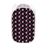 Girly Emo Skull Pattern Print Mesh Laundry Hamper