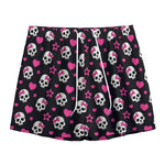 Girly Emo Skull Pattern Print Mesh Shorts