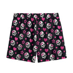Girly Emo Skull Pattern Print Mesh Shorts