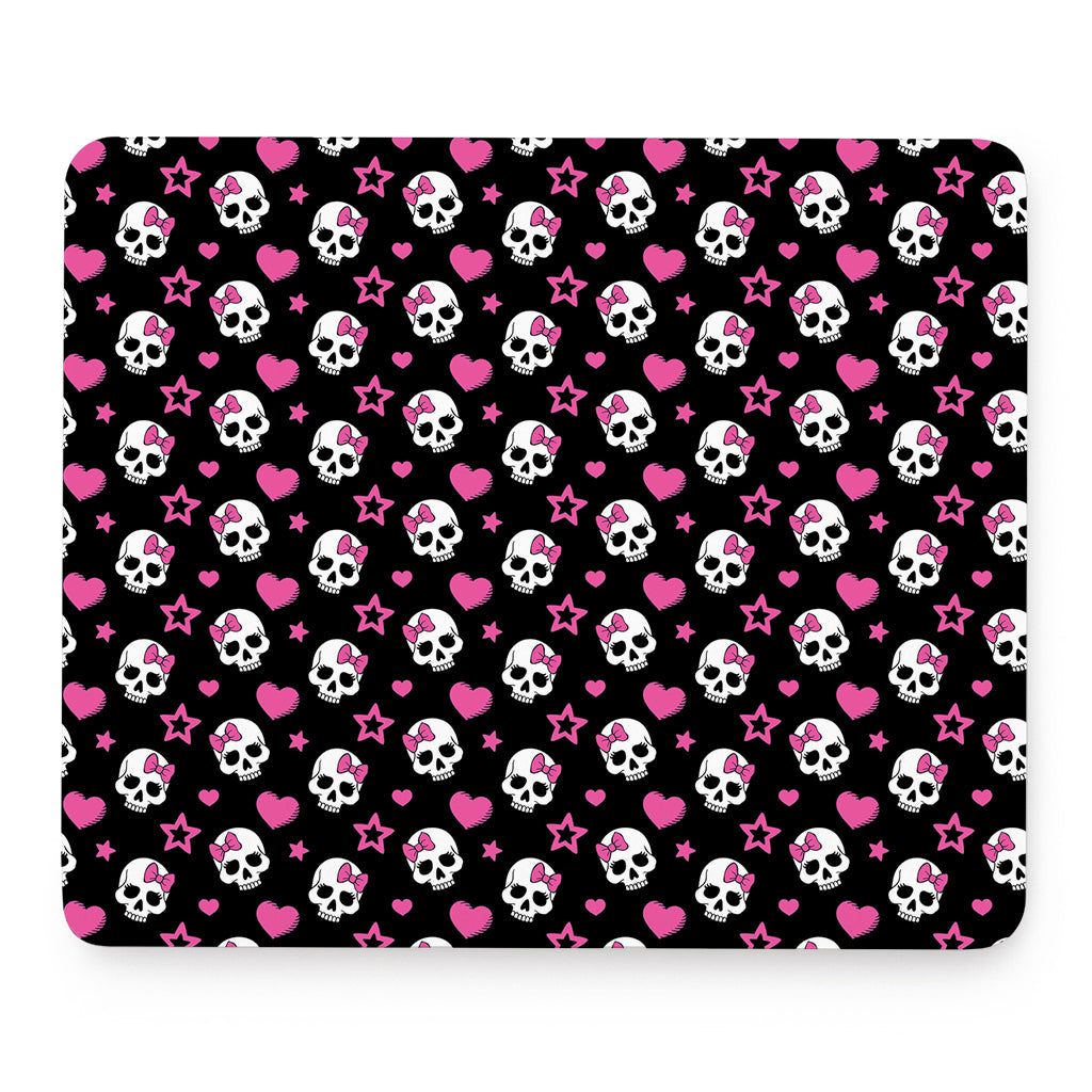 Girly Emo Skull Pattern Print Mouse Pad