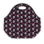 Girly Emo Skull Pattern Print Neoprene Lunch Bag