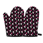 Girly Emo Skull Pattern Print Oven Mitts