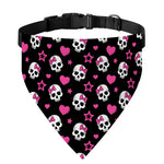 Girly Emo Skull Pattern Print Over The Collar Dog Bandana
