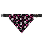 Girly Emo Skull Pattern Print Over The Collar Dog Bandana