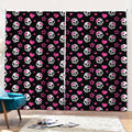 Girly Emo Skull Pattern Print Pencil Pleat Curtains