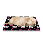Girly Emo Skull Pattern Print Pet Cooling Mat Cover