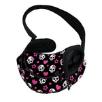 Girly Emo Skull Pattern Print Pet Sling Carrier