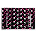 Girly Emo Skull Pattern Print Placemat