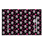 Girly Emo Skull Pattern Print Placemat