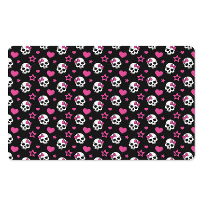 Girly Emo Skull Pattern Print Polyester Doormat