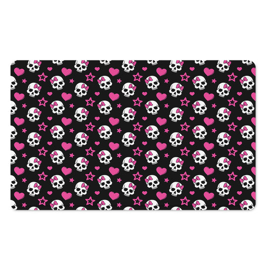 Girly Emo Skull Pattern Print Polyester Doormat