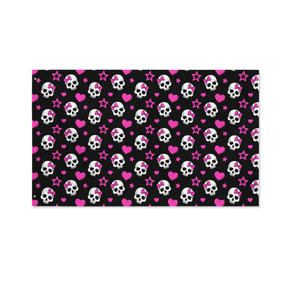 Girly Emo Skull Pattern Print Polyester Flag