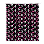 Girly Emo Skull Pattern Print Polyester Shower Curtain