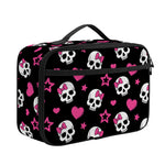 Girly Emo Skull Pattern Print Portable Lunch Bag