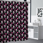 Girly Emo Skull Pattern Print Premium Shower Curtain