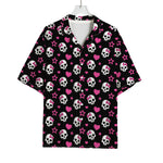 Girly Emo Skull Pattern Print Rayon Hawaiian Shirt