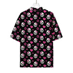 Girly Emo Skull Pattern Print Rayon Hawaiian Shirt