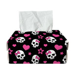 Girly Emo Skull Pattern Print Rectangle Tissue Box Cover