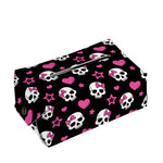Girly Emo Skull Pattern Print Rectangle Tissue Box Cover
