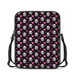 Girly Emo Skull Pattern Print Rectangular Crossbody Bag