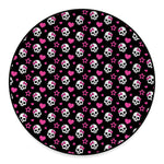 Girly Emo Skull Pattern Print Round Floor Mat