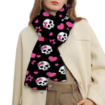 Girly Emo Skull Pattern Print Scarf