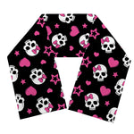 Girly Emo Skull Pattern Print Scarf