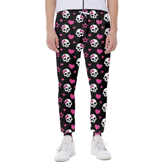 Girly Emo Skull Pattern Print Scuba Joggers