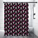 Girly Emo Skull Pattern Print Shower Curtain