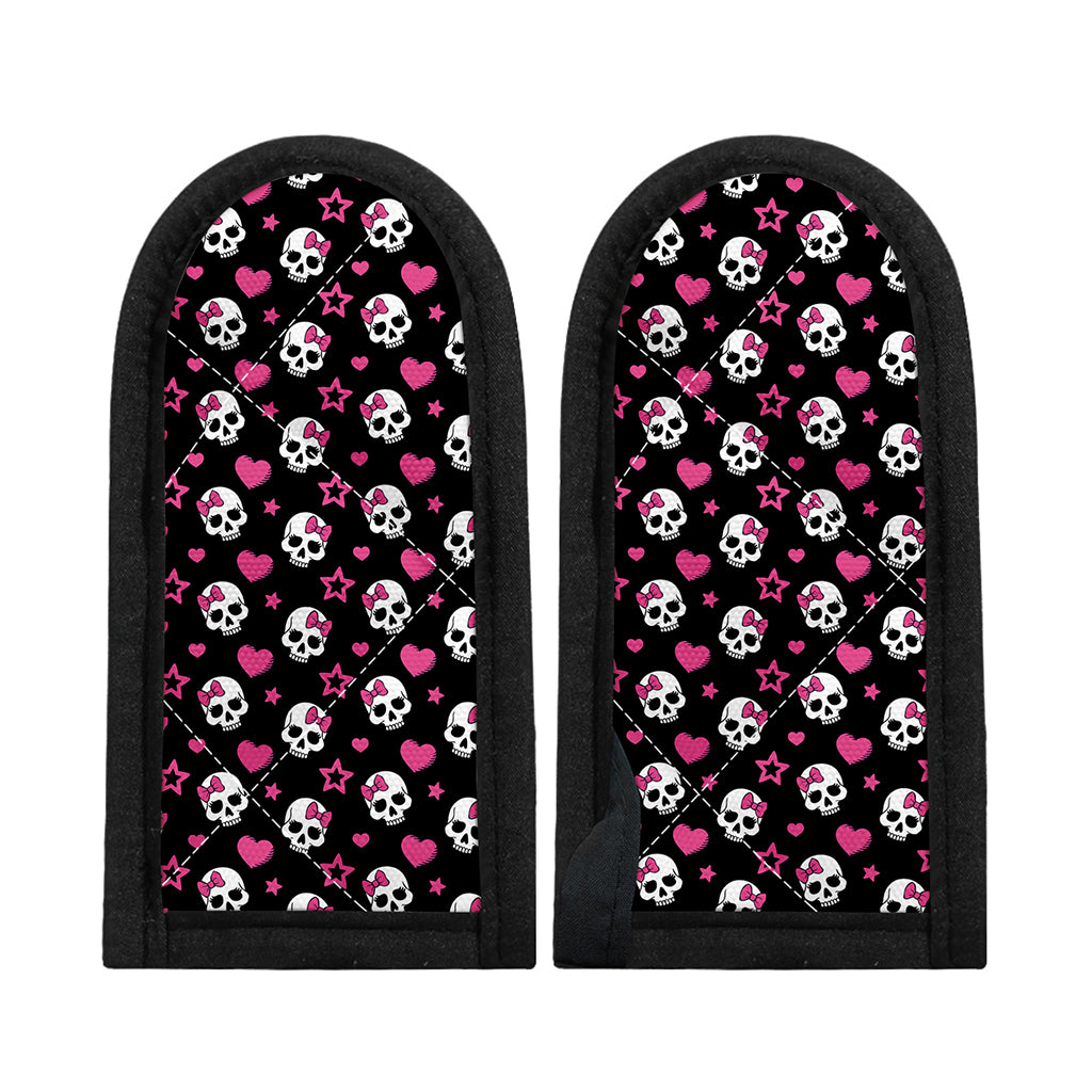 Girly Emo Skull Pattern Print Skillet Handle Cover