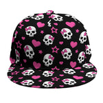 Girly Emo Skull Pattern Print Snapback Cap