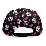 Girly Emo Skull Pattern Print Snapback Cap