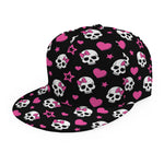 Girly Emo Skull Pattern Print Snapback Cap